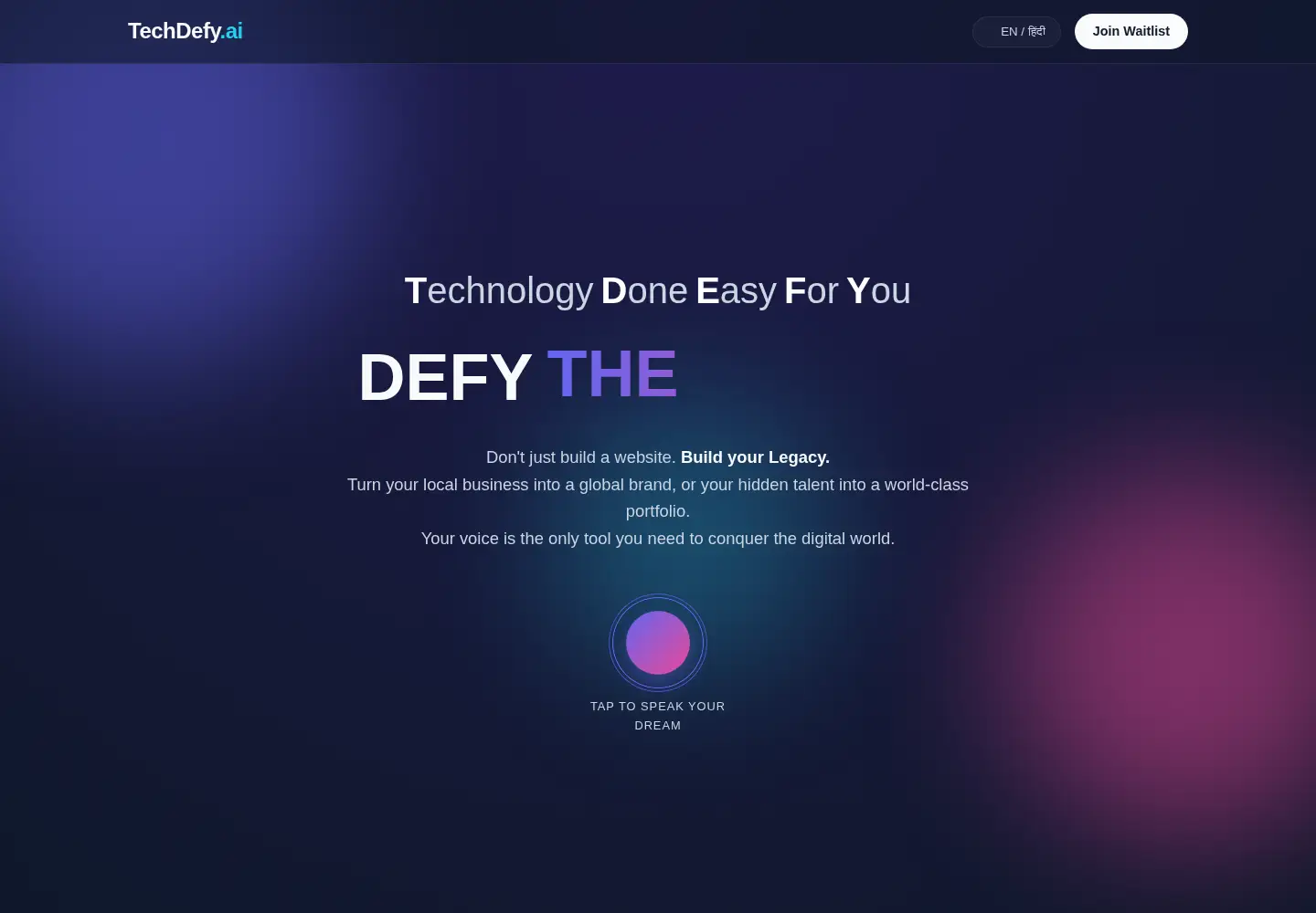 Screenshot of techdefy.ai