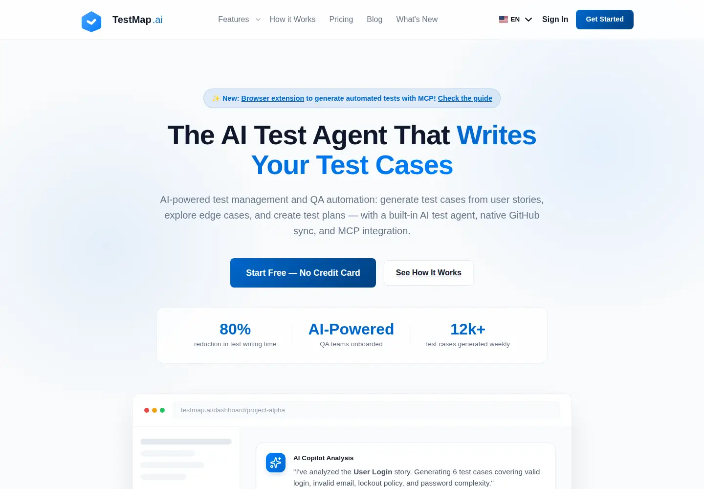 Captured homepage of testmap.ai in the current scan