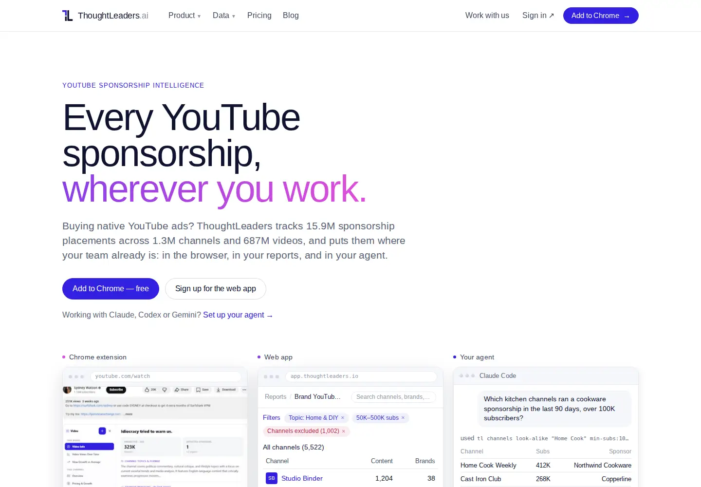 Screenshot of thoughtleaders.ai