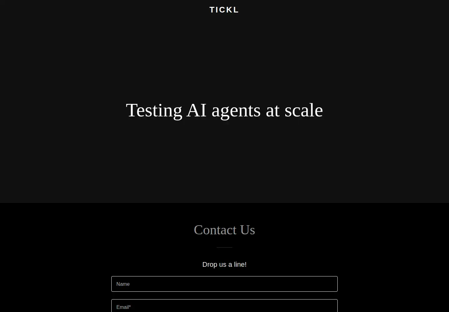 Captured homepage of tickl.ai in the current scan