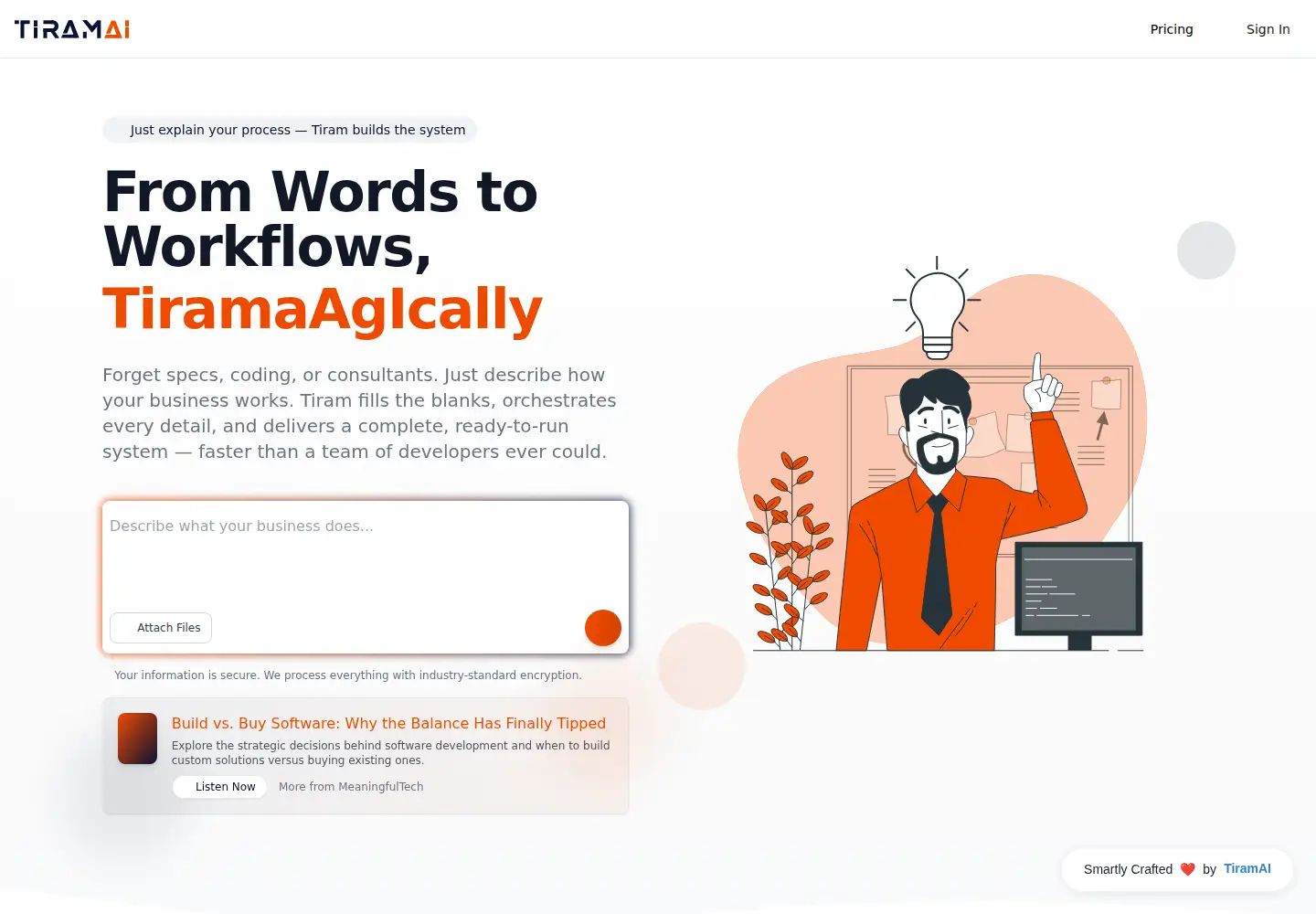 Captured homepage of tiram.ai in the current scan