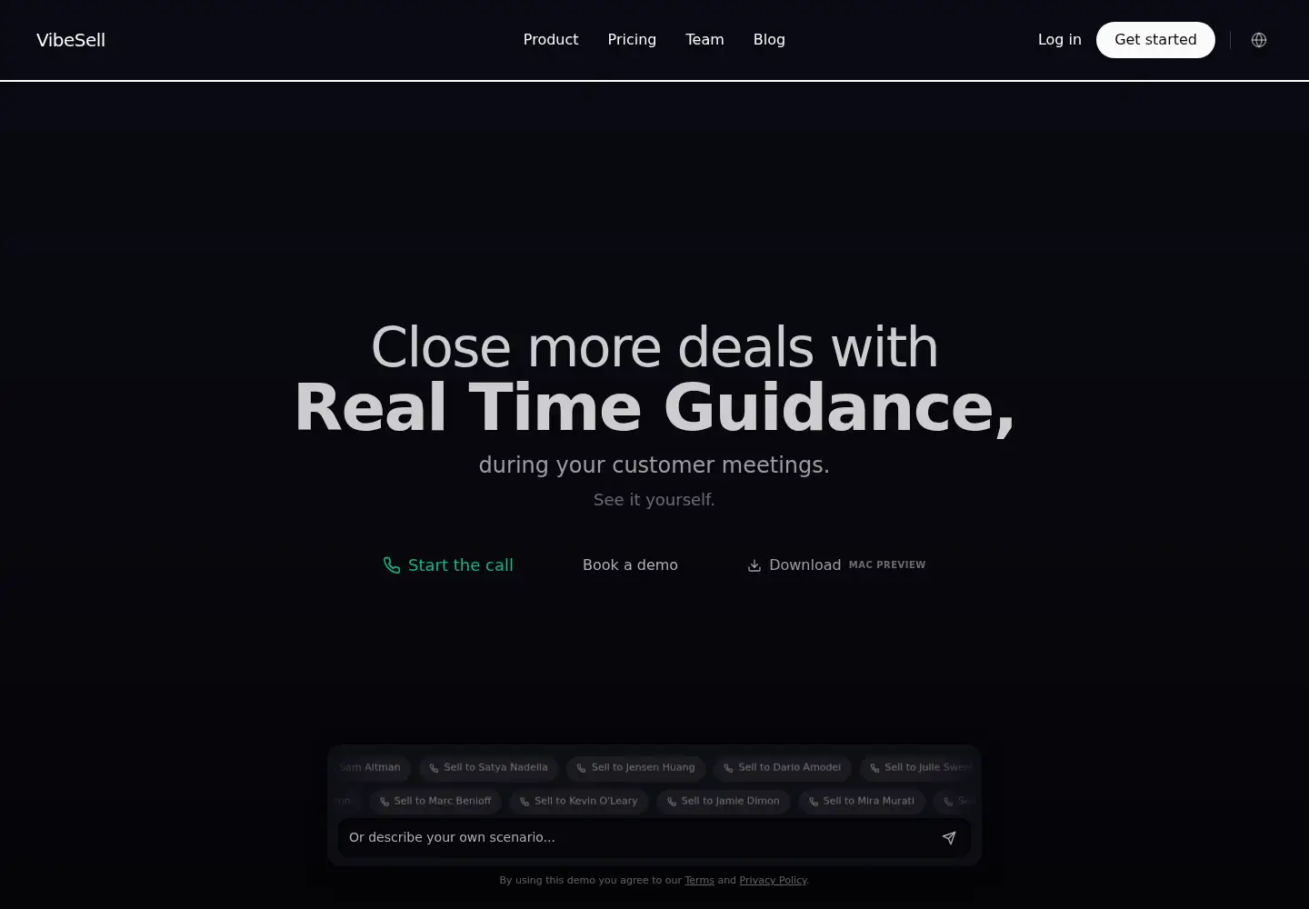 Screenshot of vibesell.ai