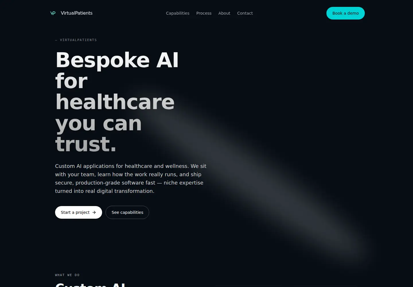 Screenshot of virtualpatients.ai