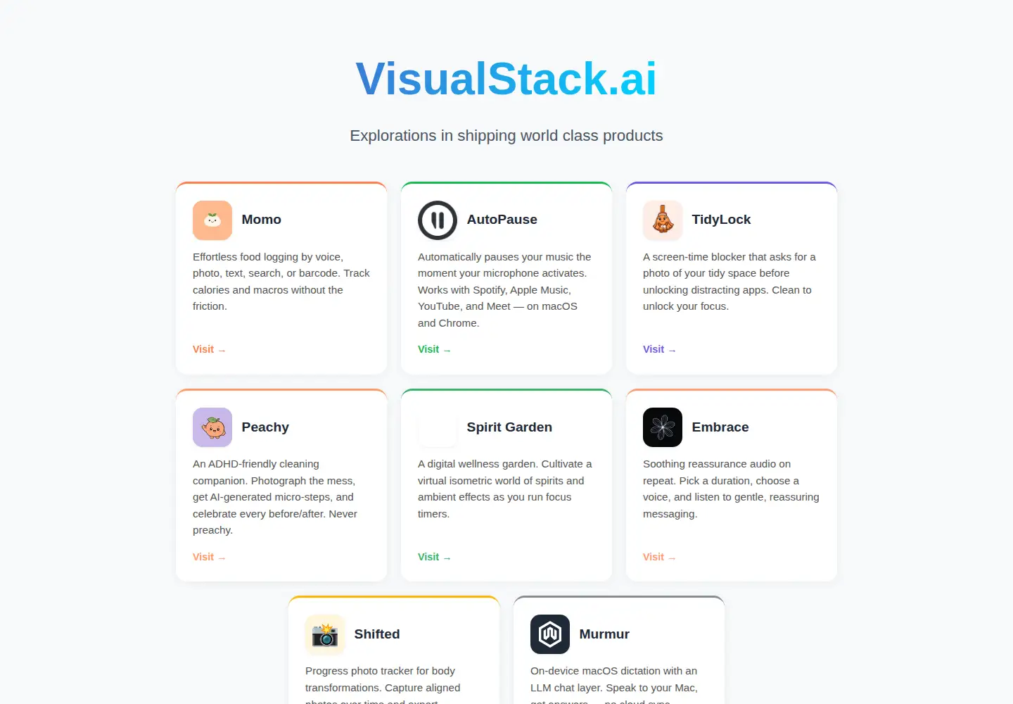 Captured homepage of visualstack.ai in the current scan