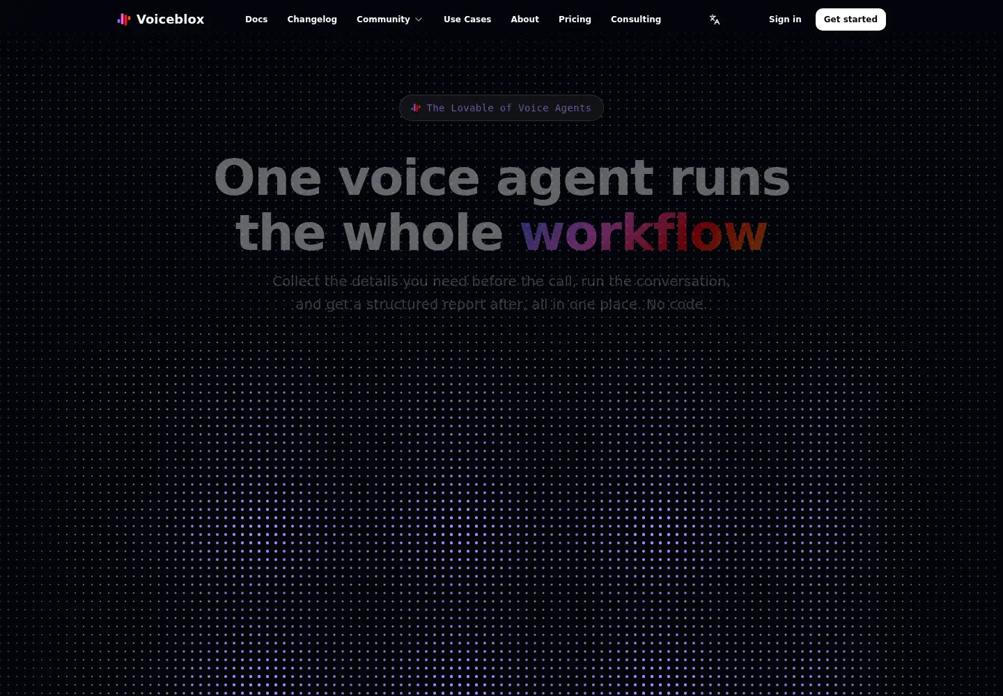 Captured homepage of voiceblox.ai in the current scan