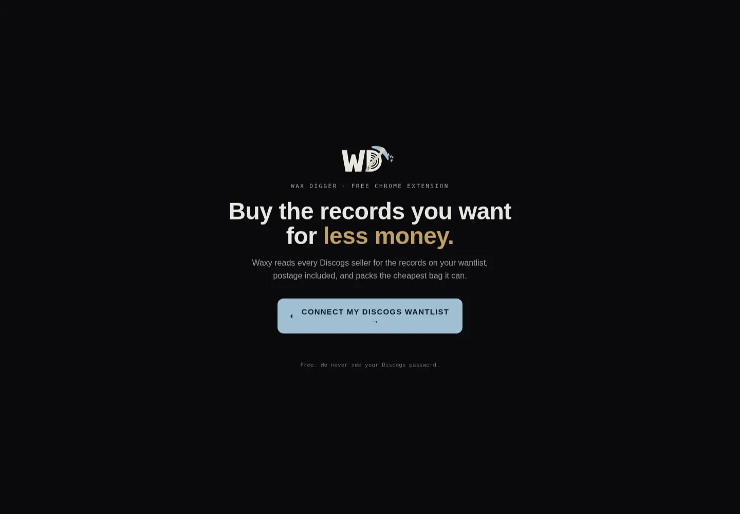 Captured homepage of waxdigger.ai in the current scan