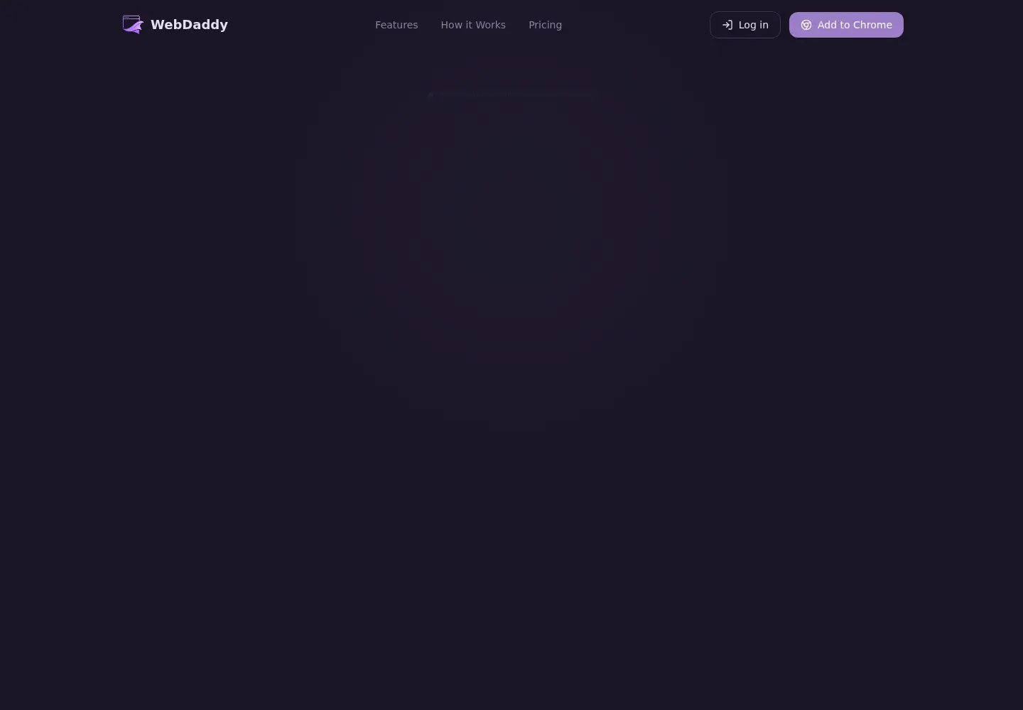 Captured homepage of webdaddy.ai in the current scan