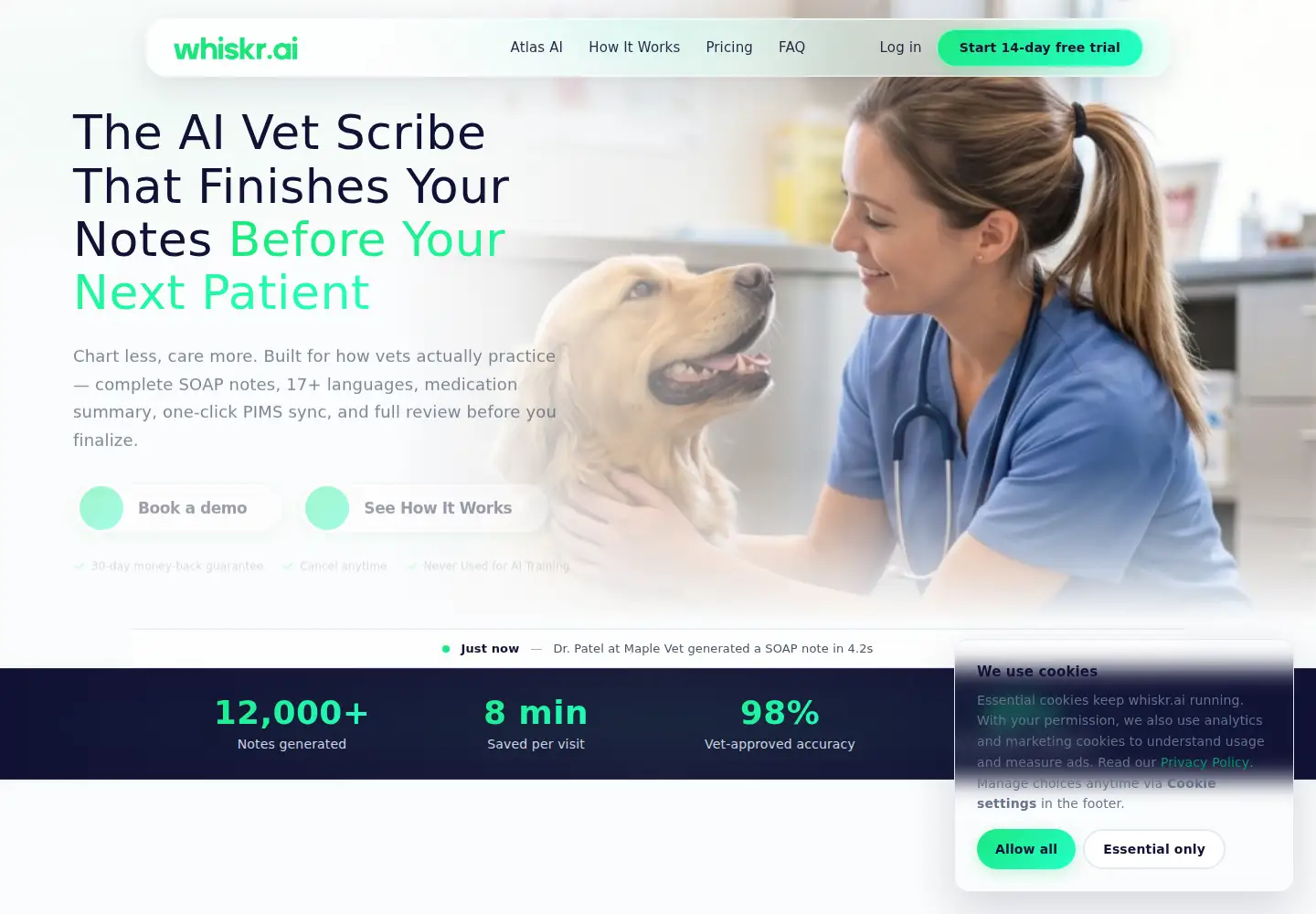Screenshot of whiskr.ai