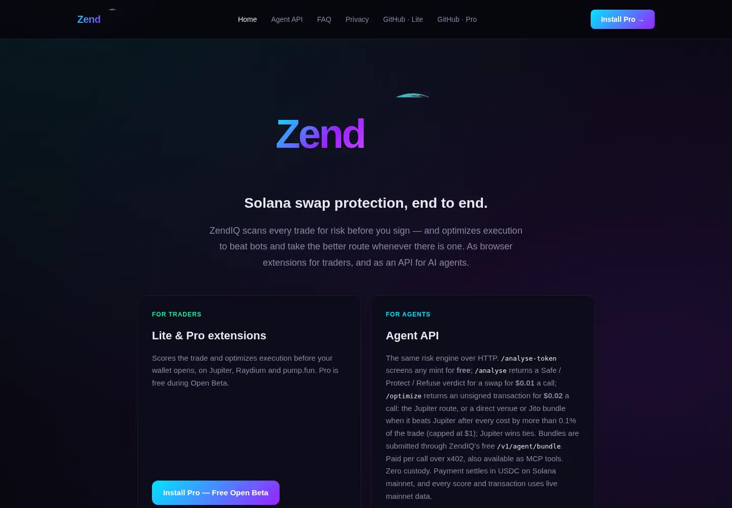 Screenshot of zendiq.ai