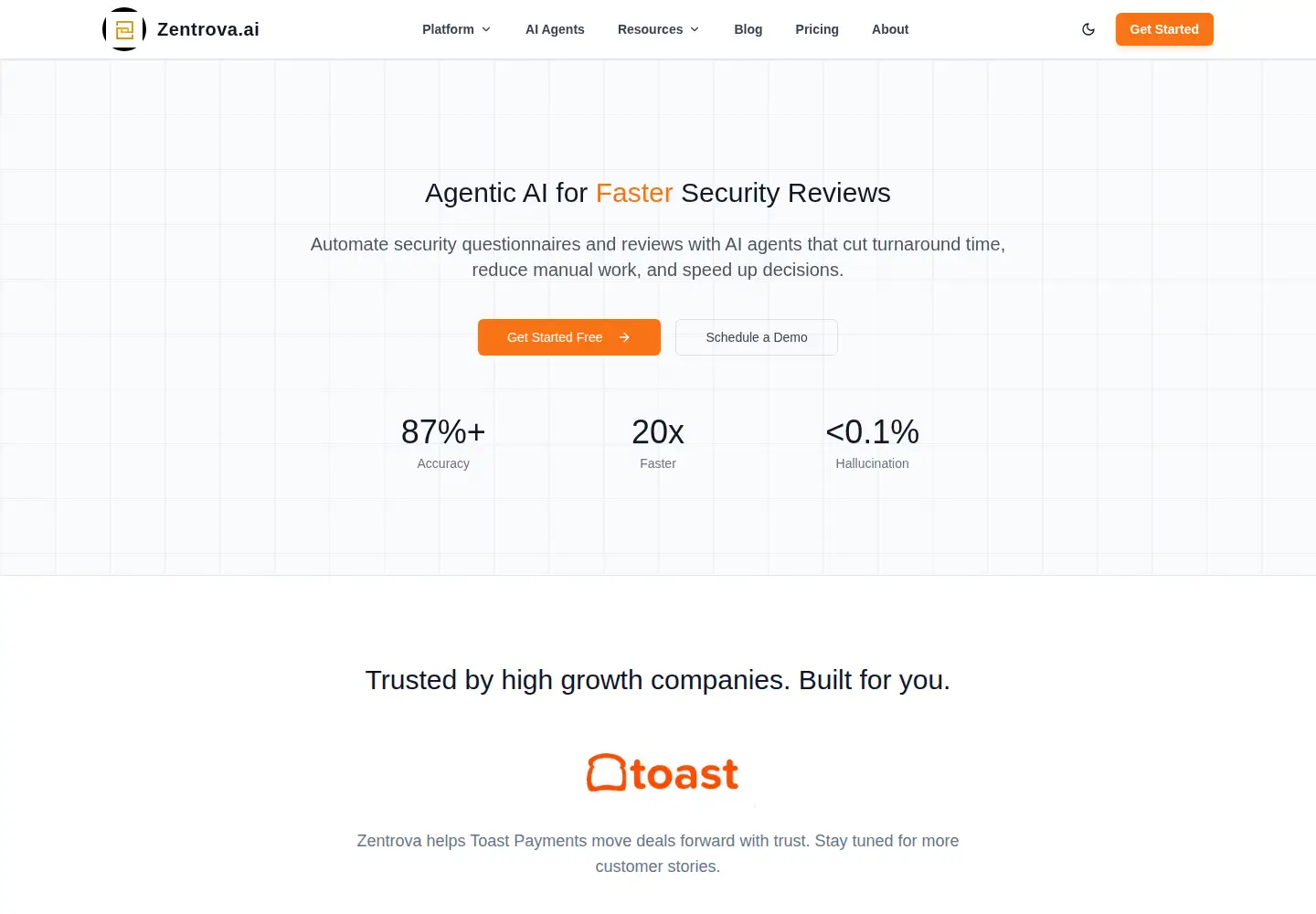 Screenshot of zentrova.ai