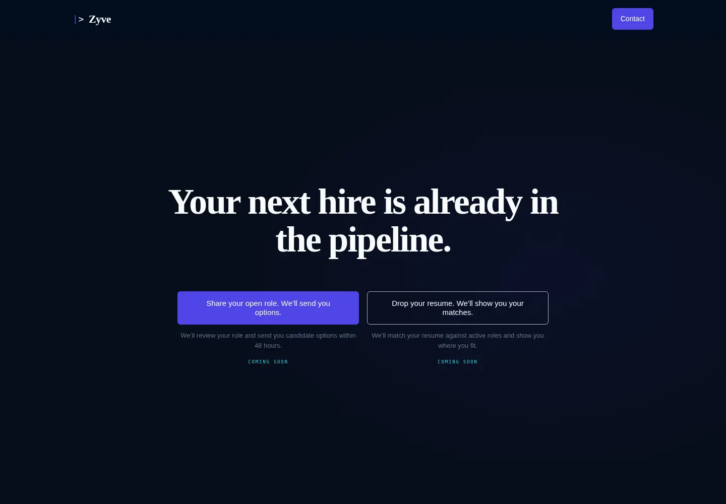 Screenshot of zyve.ai