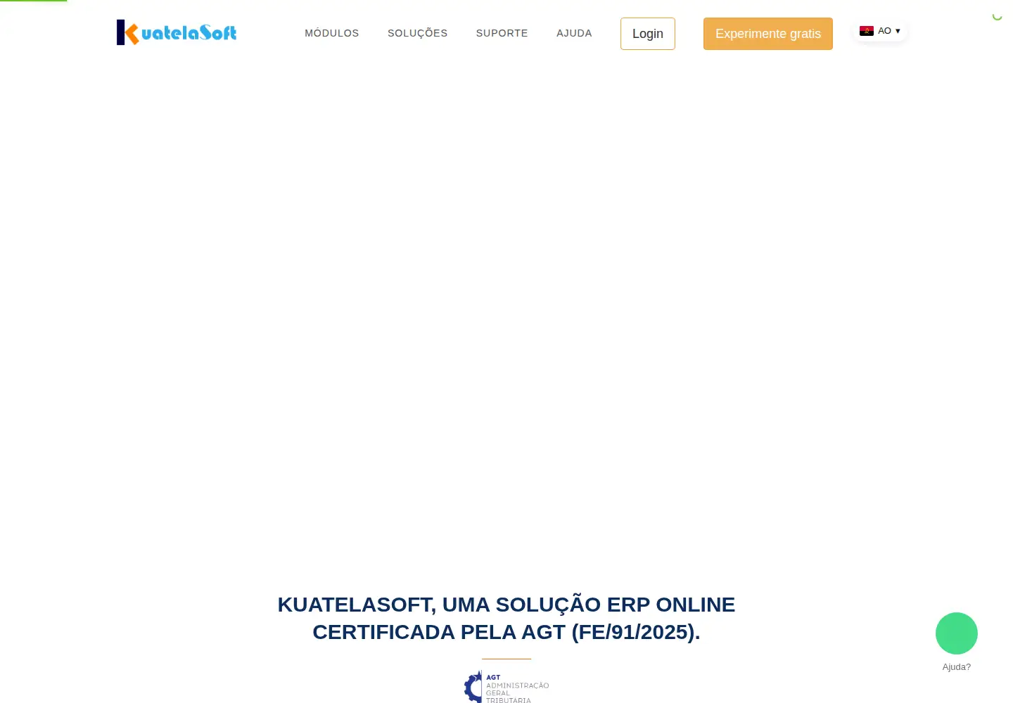 Captured homepage of kuatelasoft.co.ao in the current scan