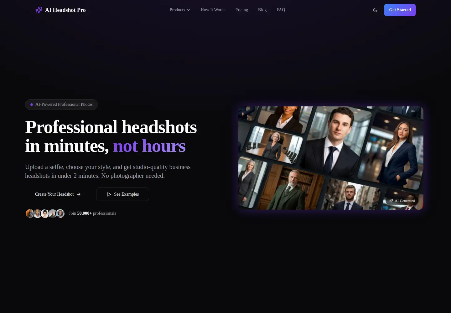 Screenshot of aiheadshotpro.app