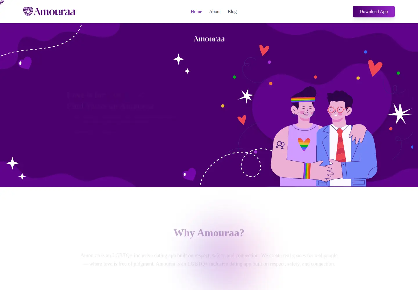 Captured homepage of amouraa.app in the current scan