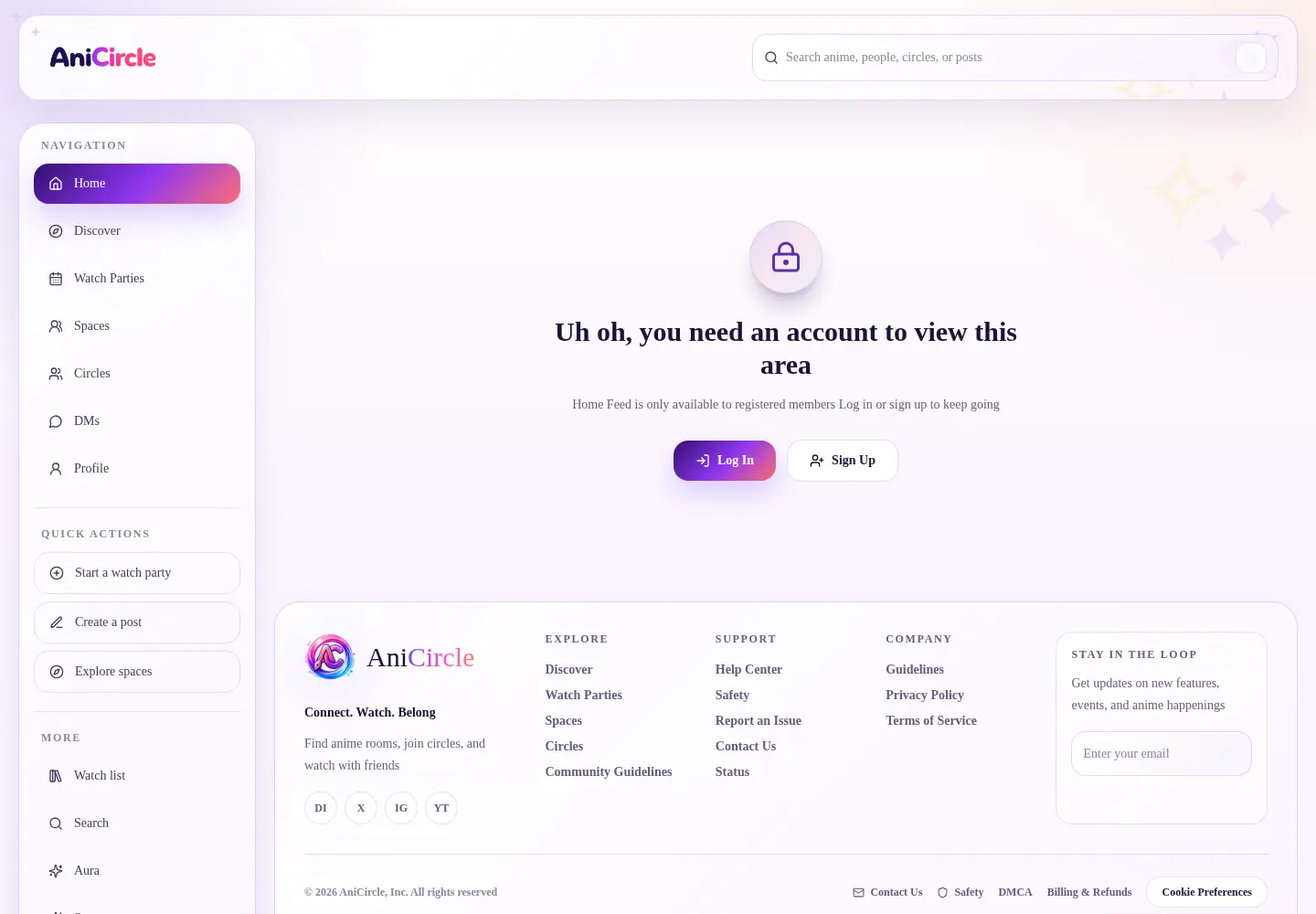 Screenshot of anicircle.app