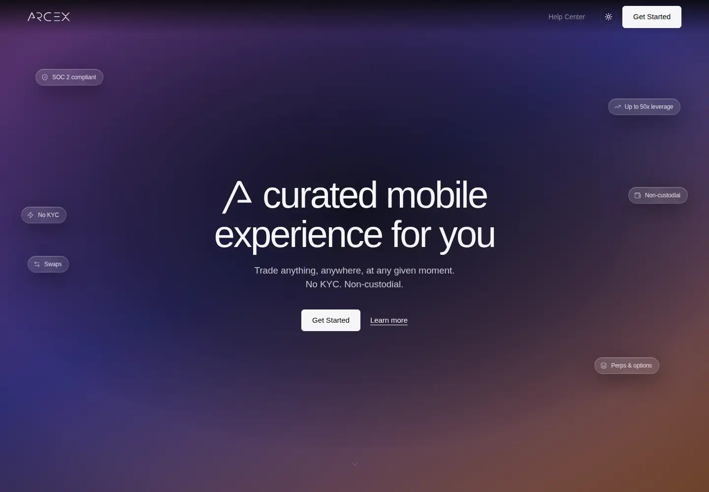 Screenshot of arcex.app
