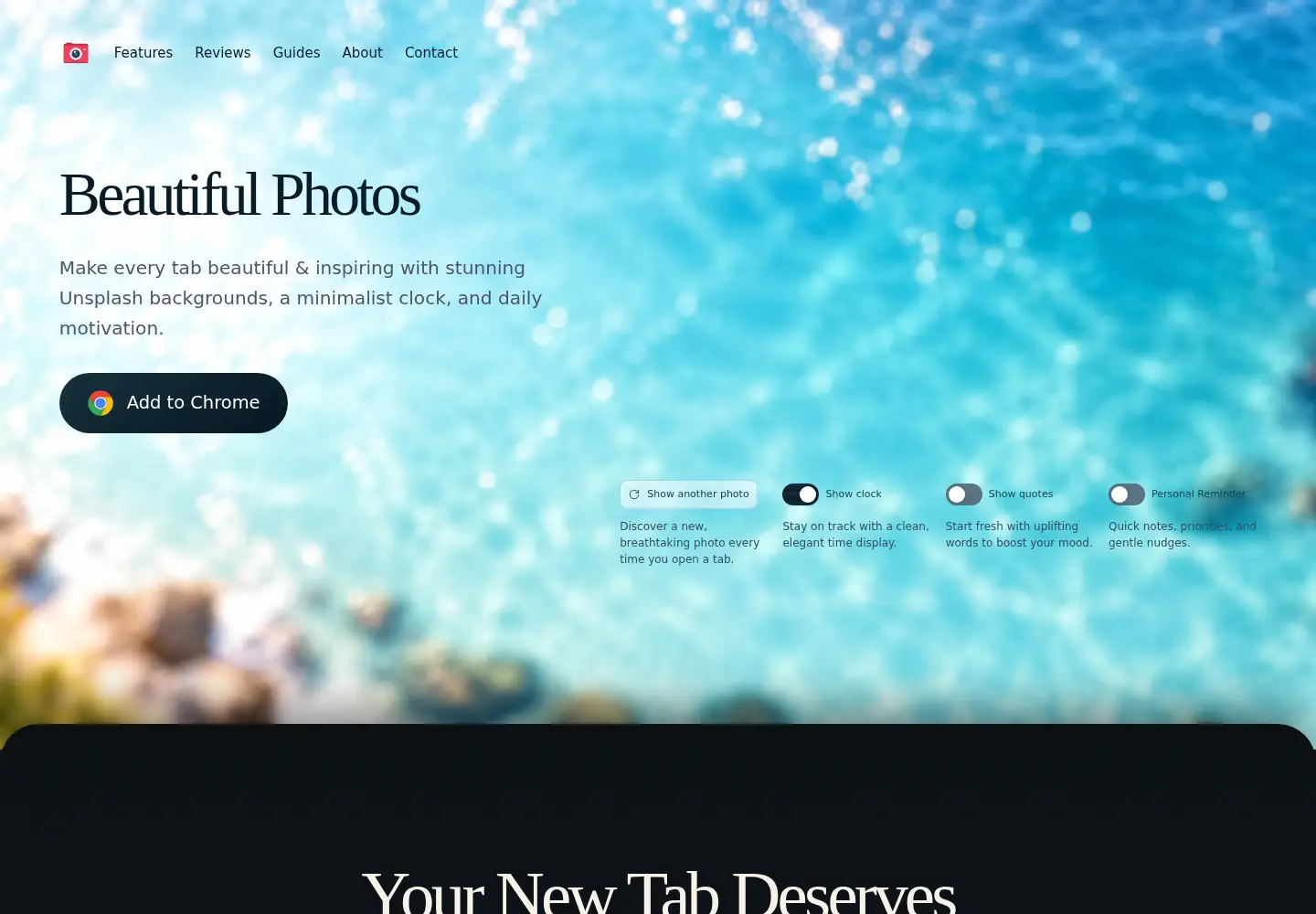 Captured homepage of beautifulphotos.app in the current scan