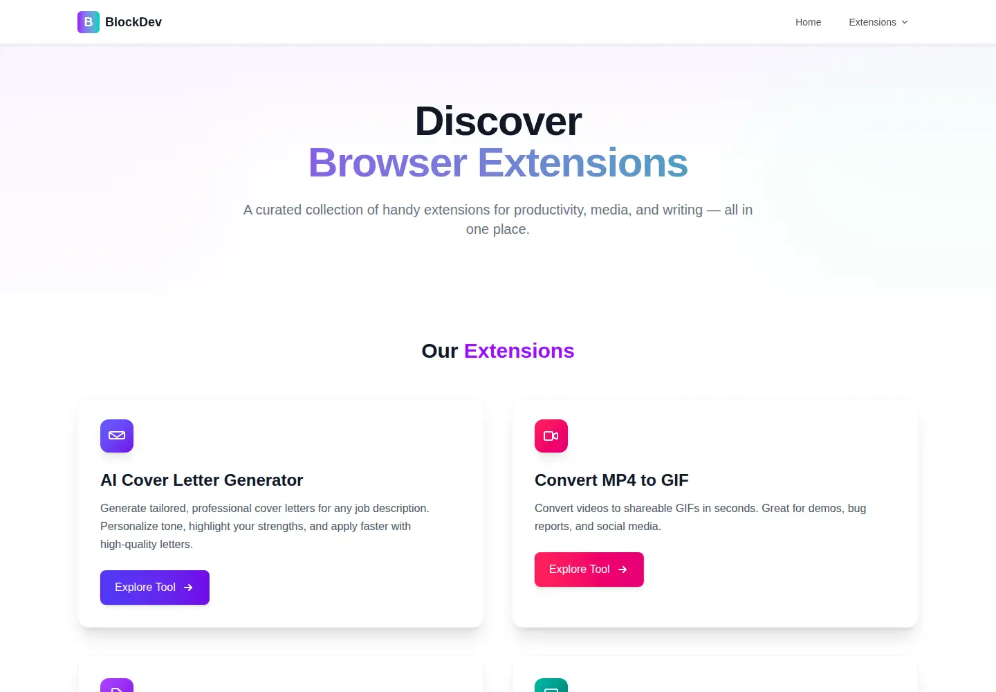 Captured homepage of blockdev.app in the current scan