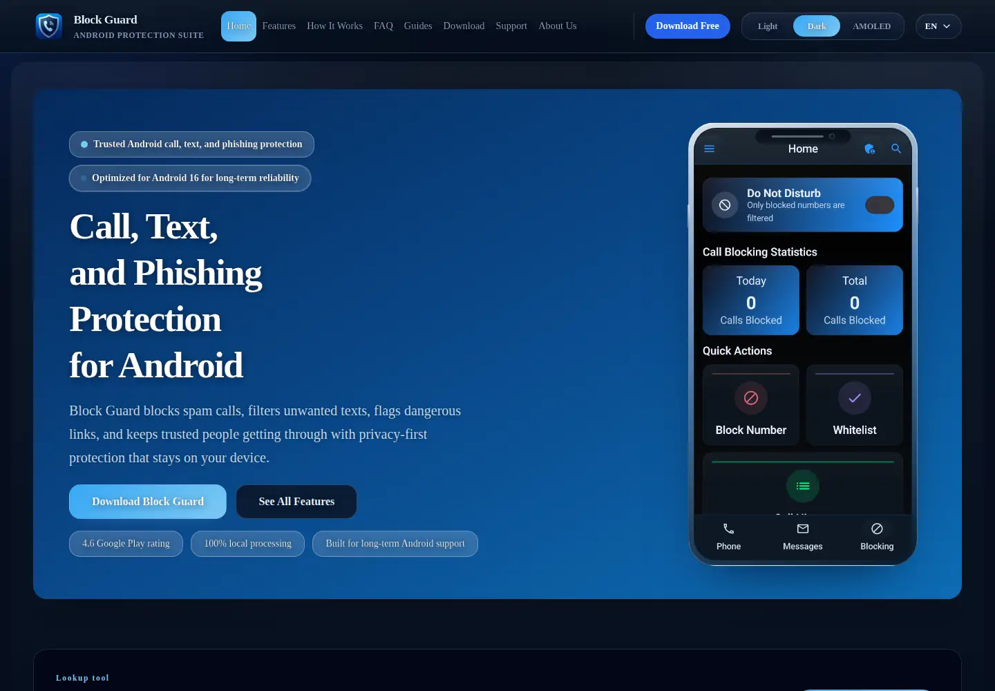 Captured homepage of blockguard.app in the current scan