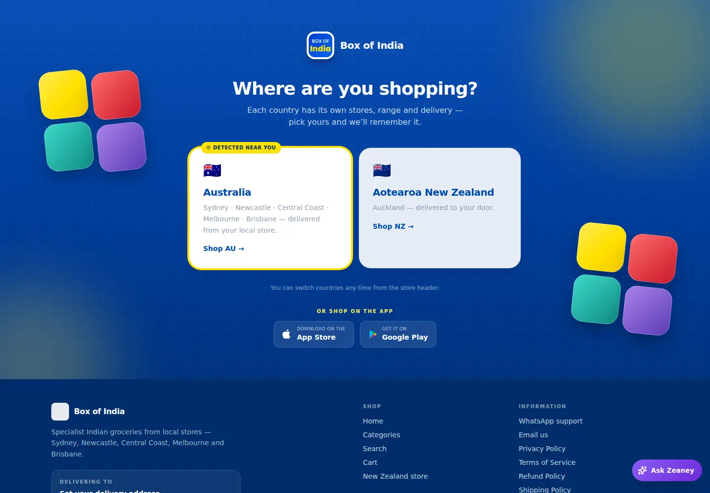 Captured homepage of boxofindia.app in the current scan