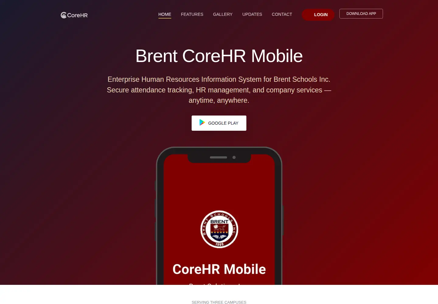 Screenshot of brentschools.app