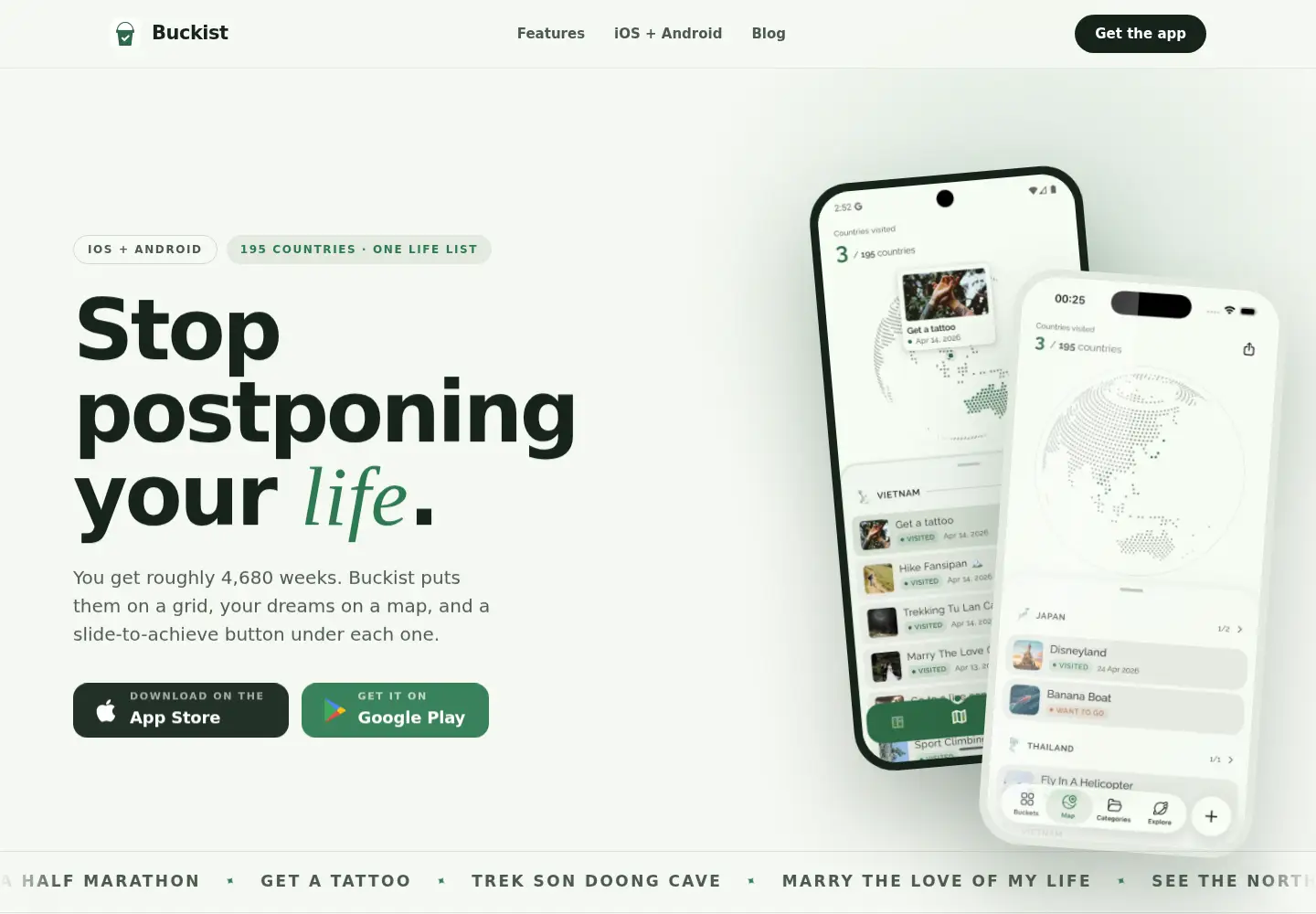 Screenshot of buckist.app