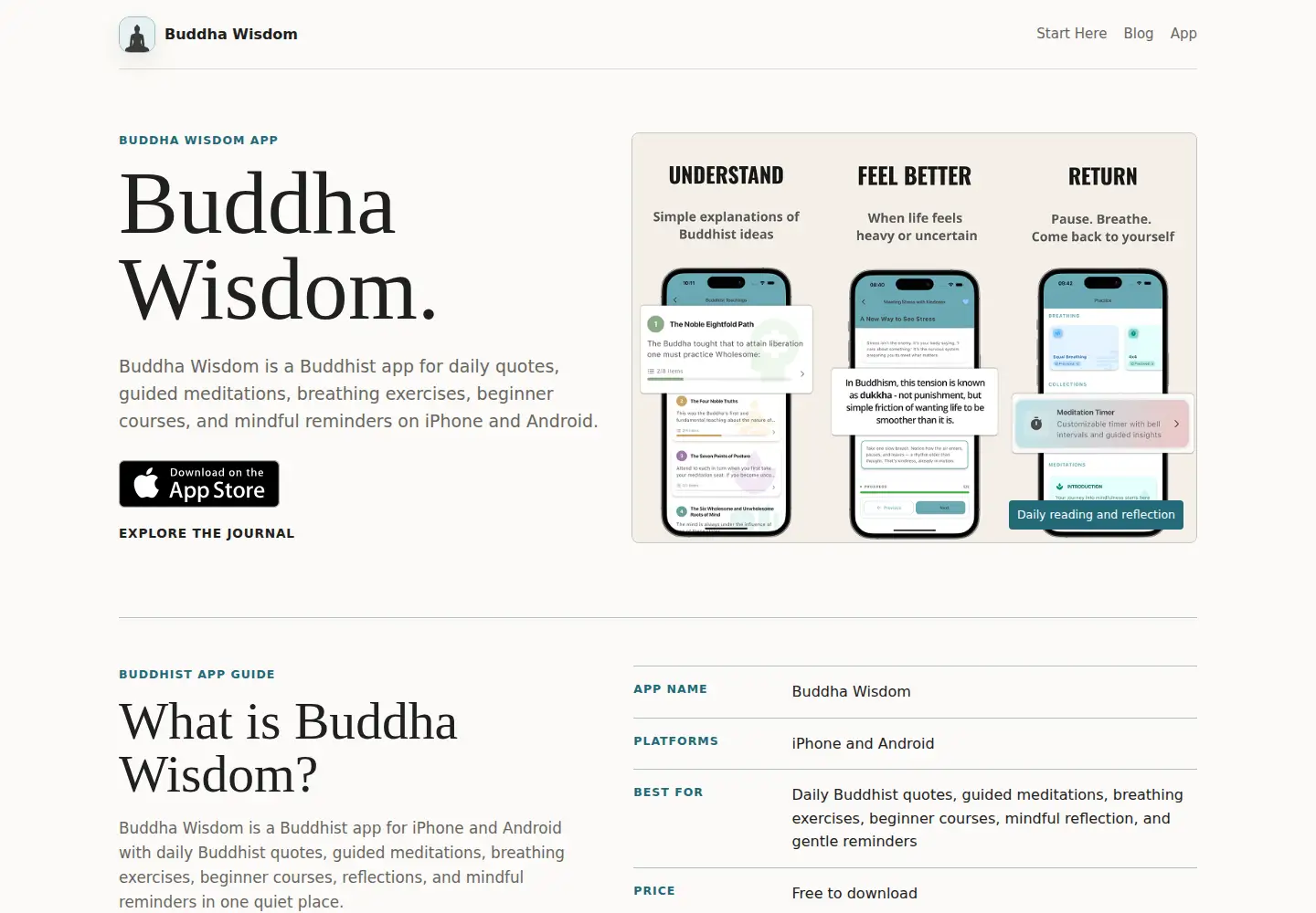 Screenshot of buddhawisdom.app