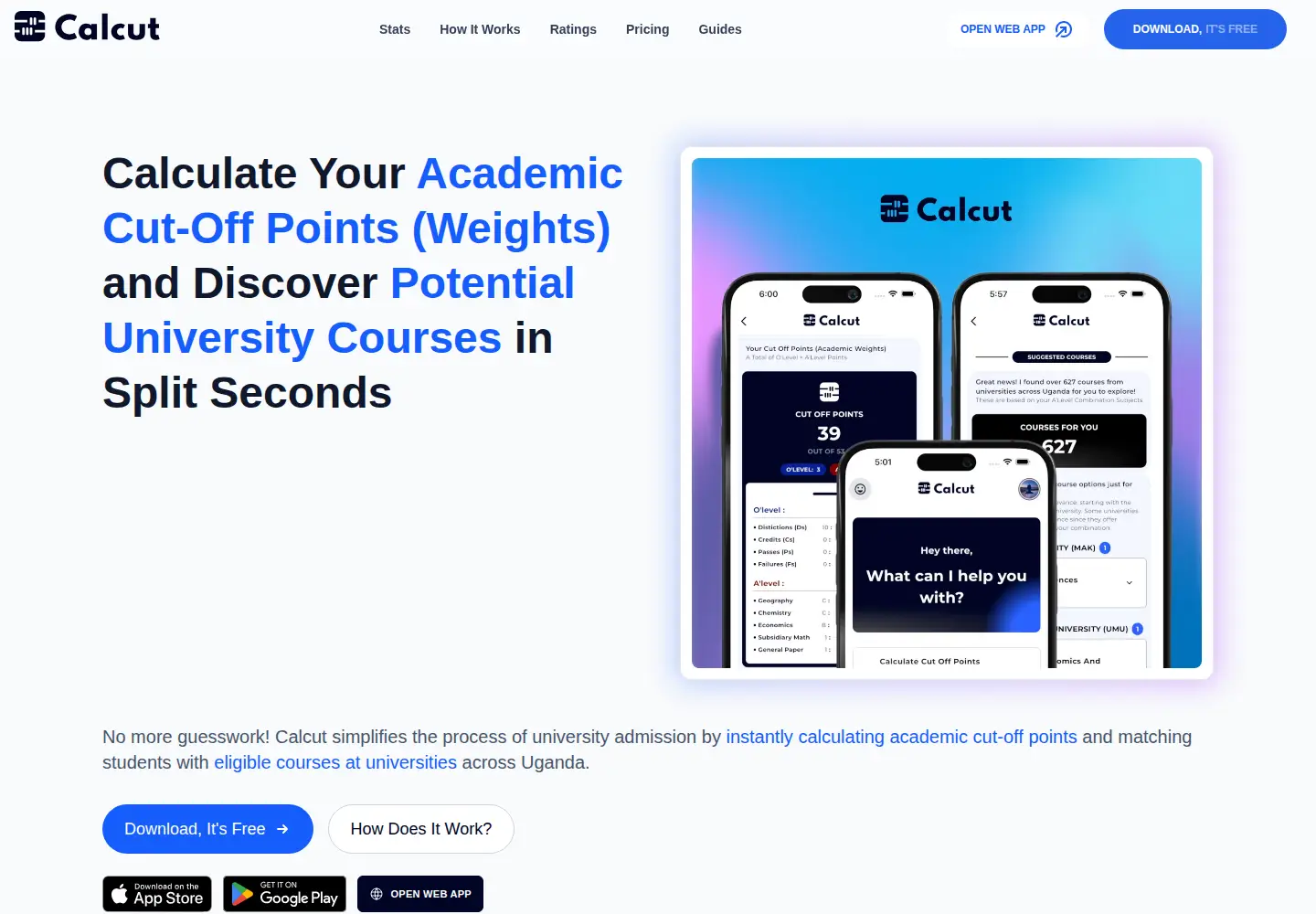 Captured homepage of calcut.app in the current scan