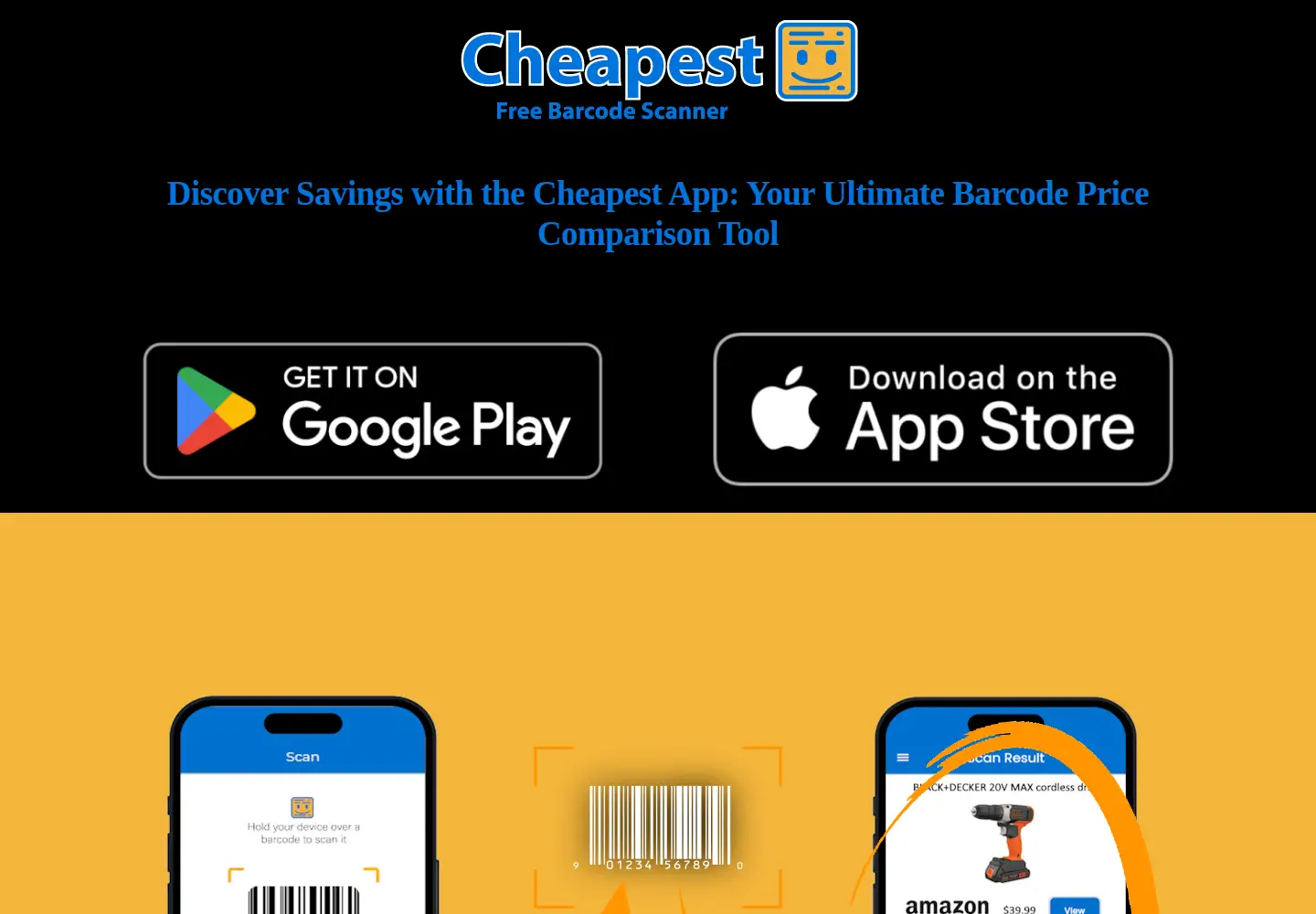 Captured homepage of cheapest.app in the current scan