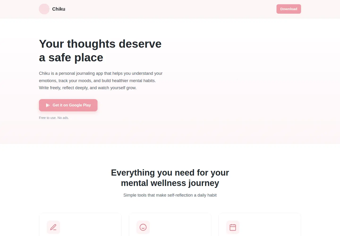 Screenshot of chiku.app