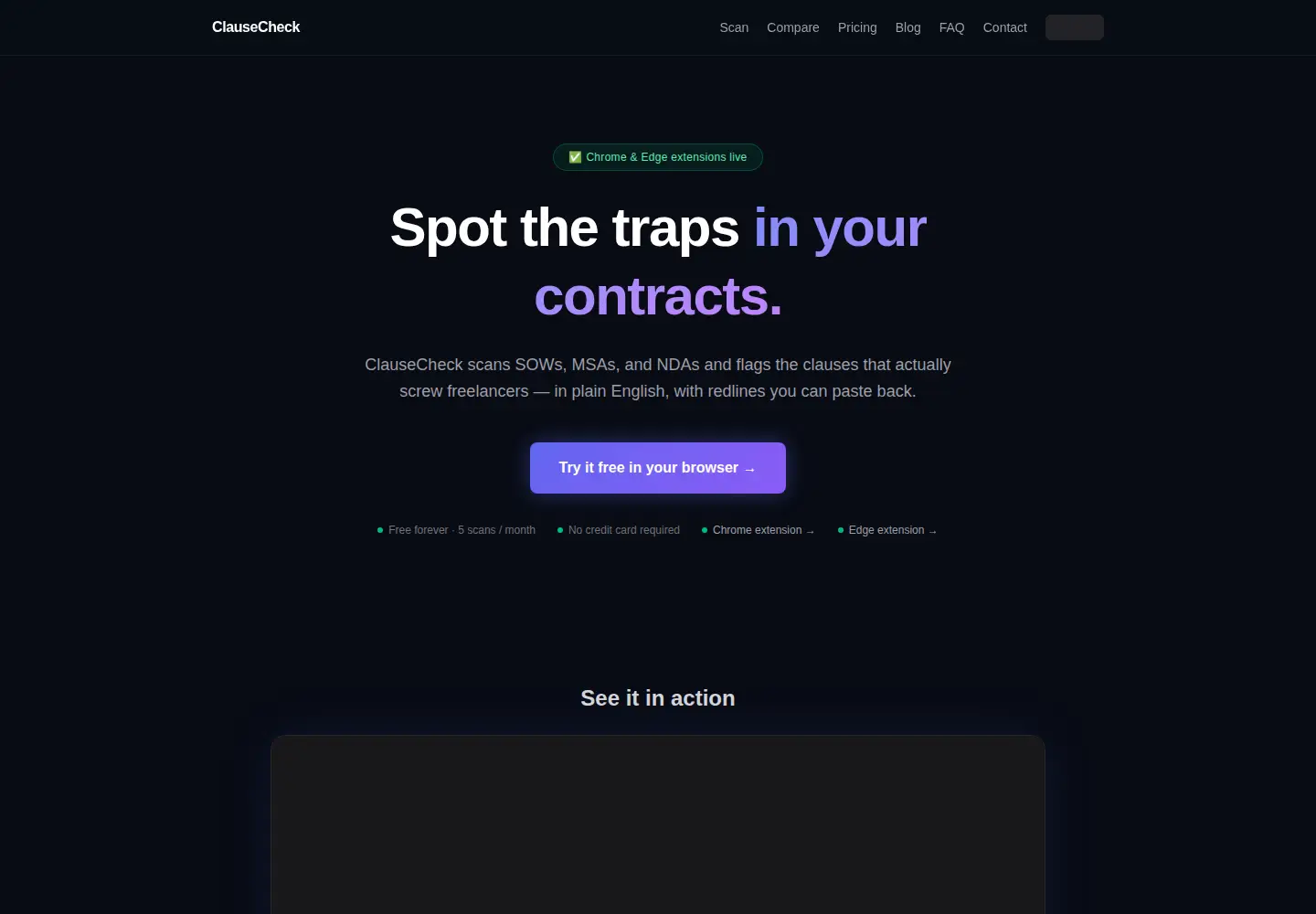 Screenshot of clause-check.app