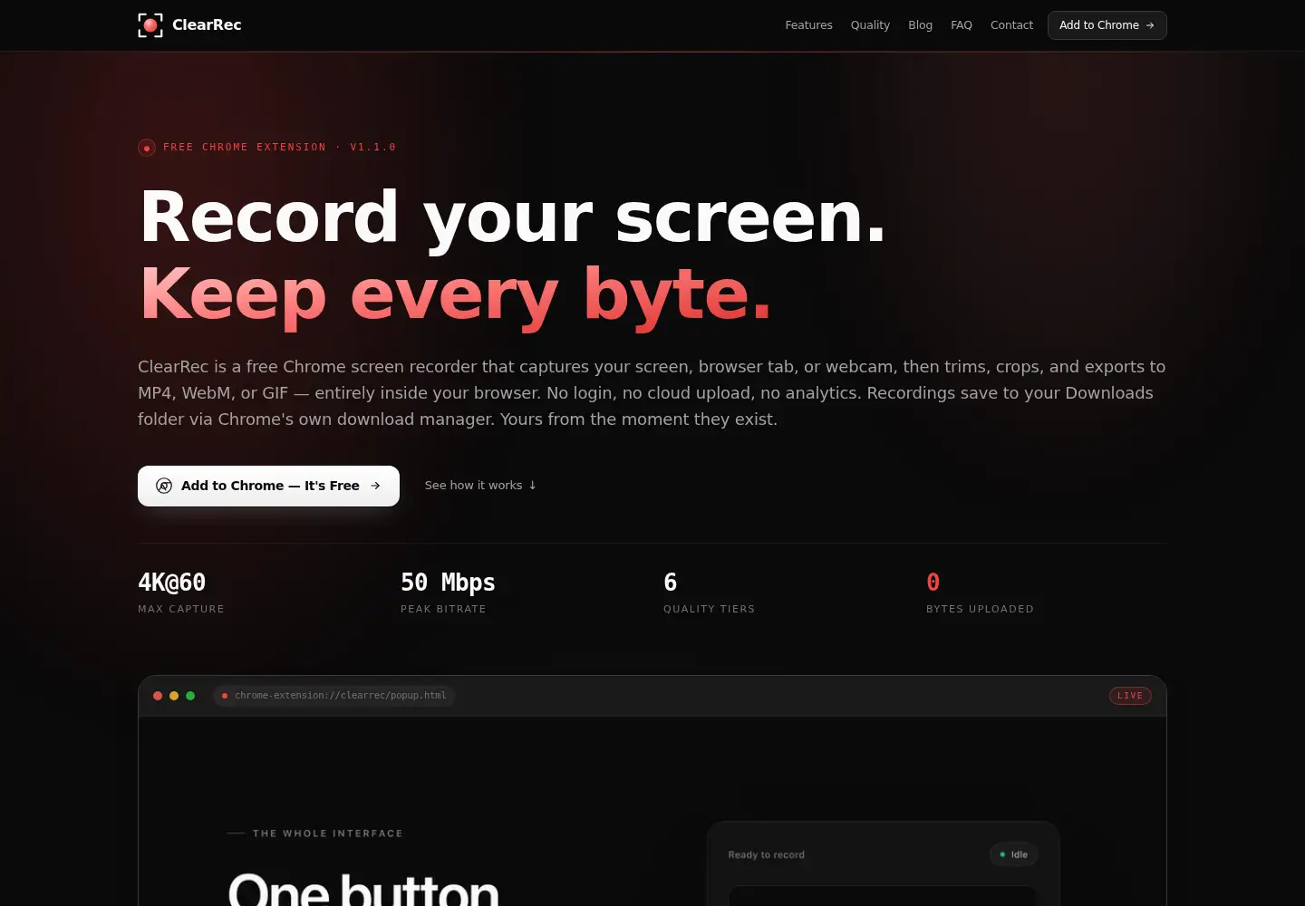 Screenshot of clearrec.app