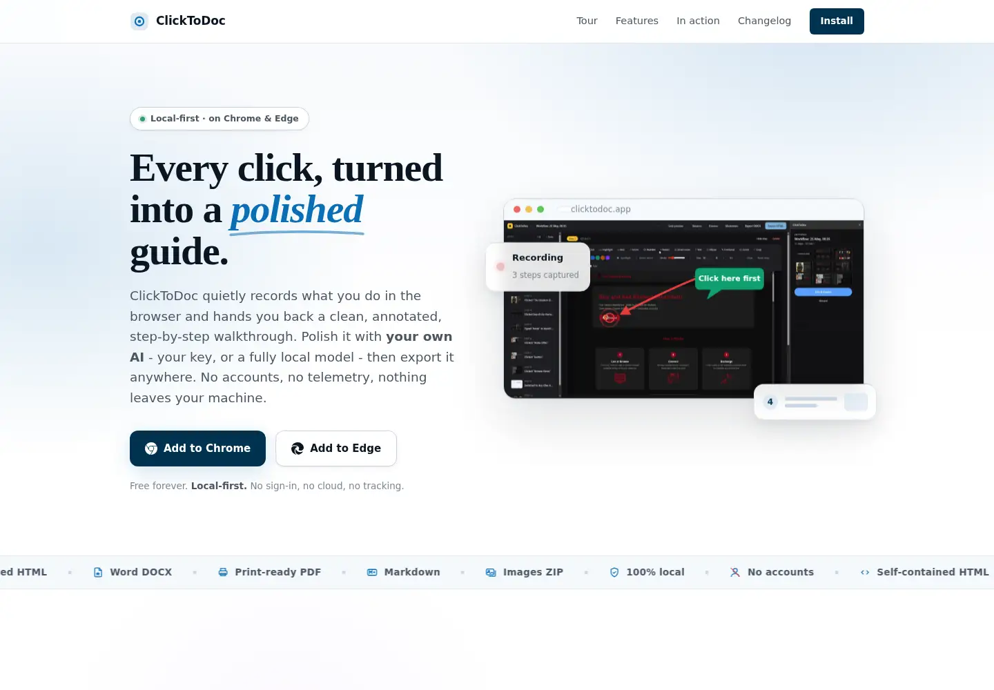 Screenshot of clicktodoc.app