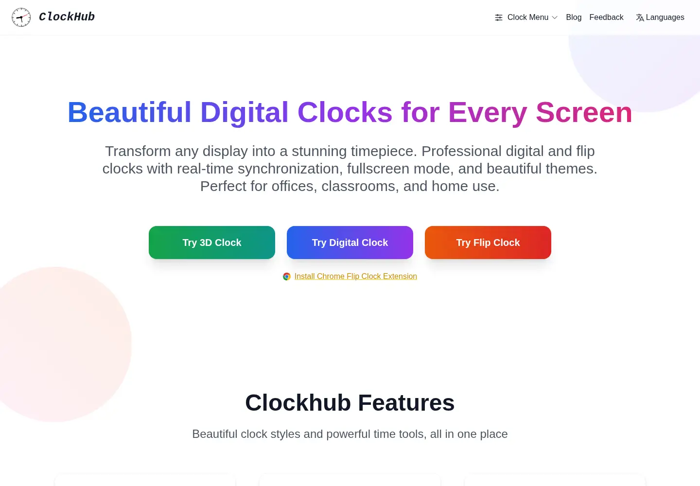 Screenshot of clockhub.app