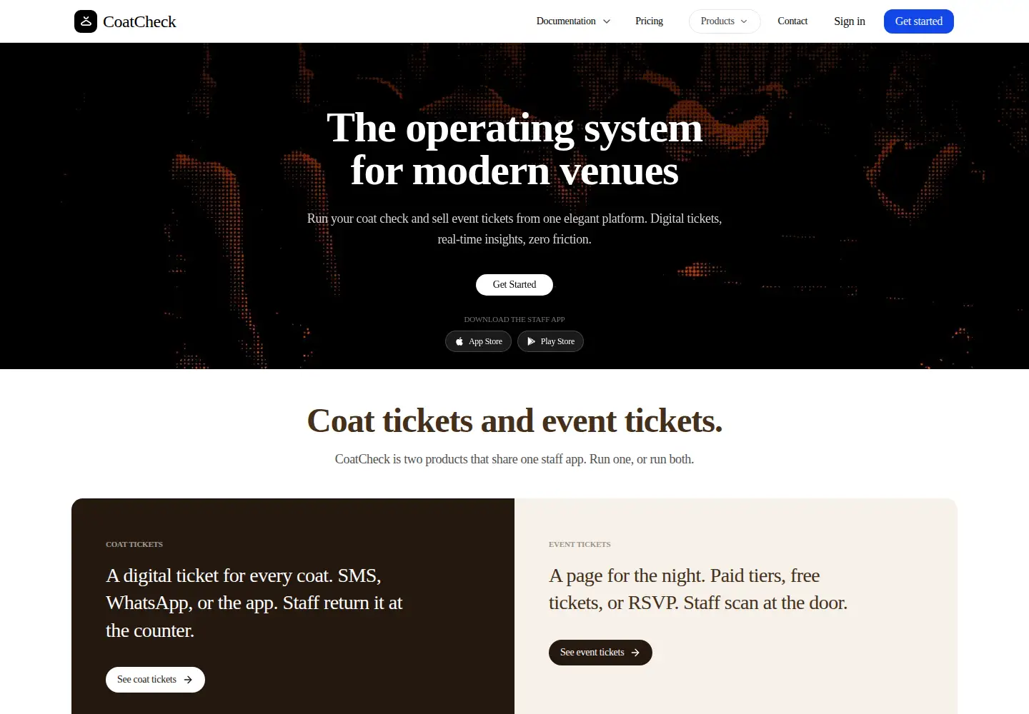 Screenshot of coatcheck.app
