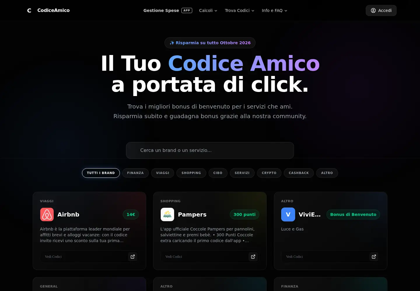 Screenshot of codiceamico.app