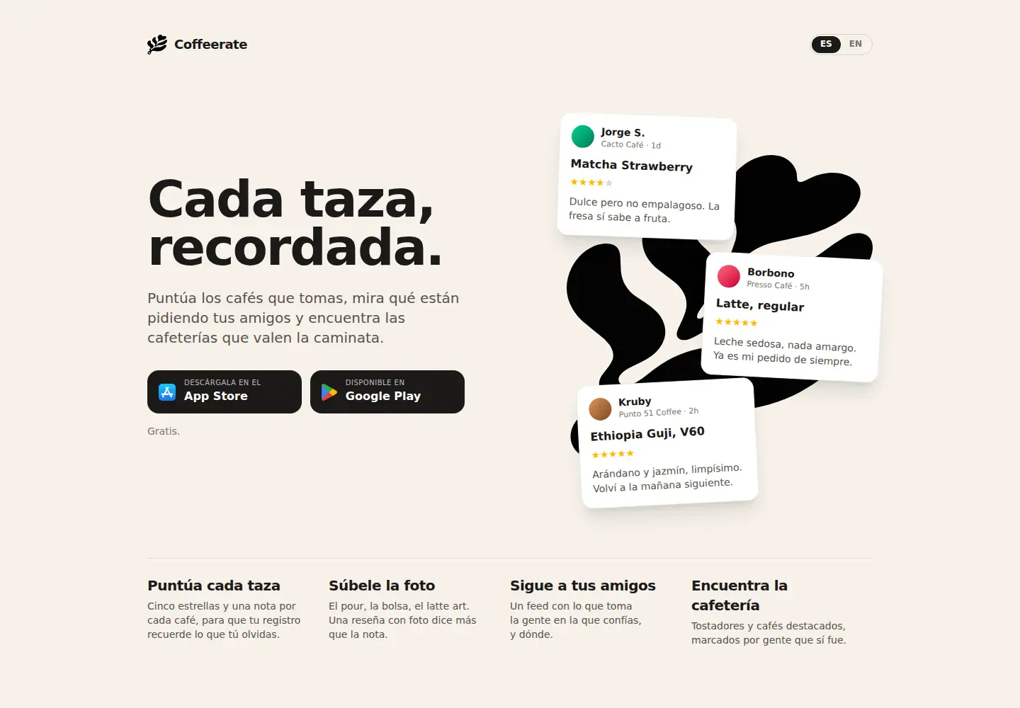 Screenshot of coffeerate.app