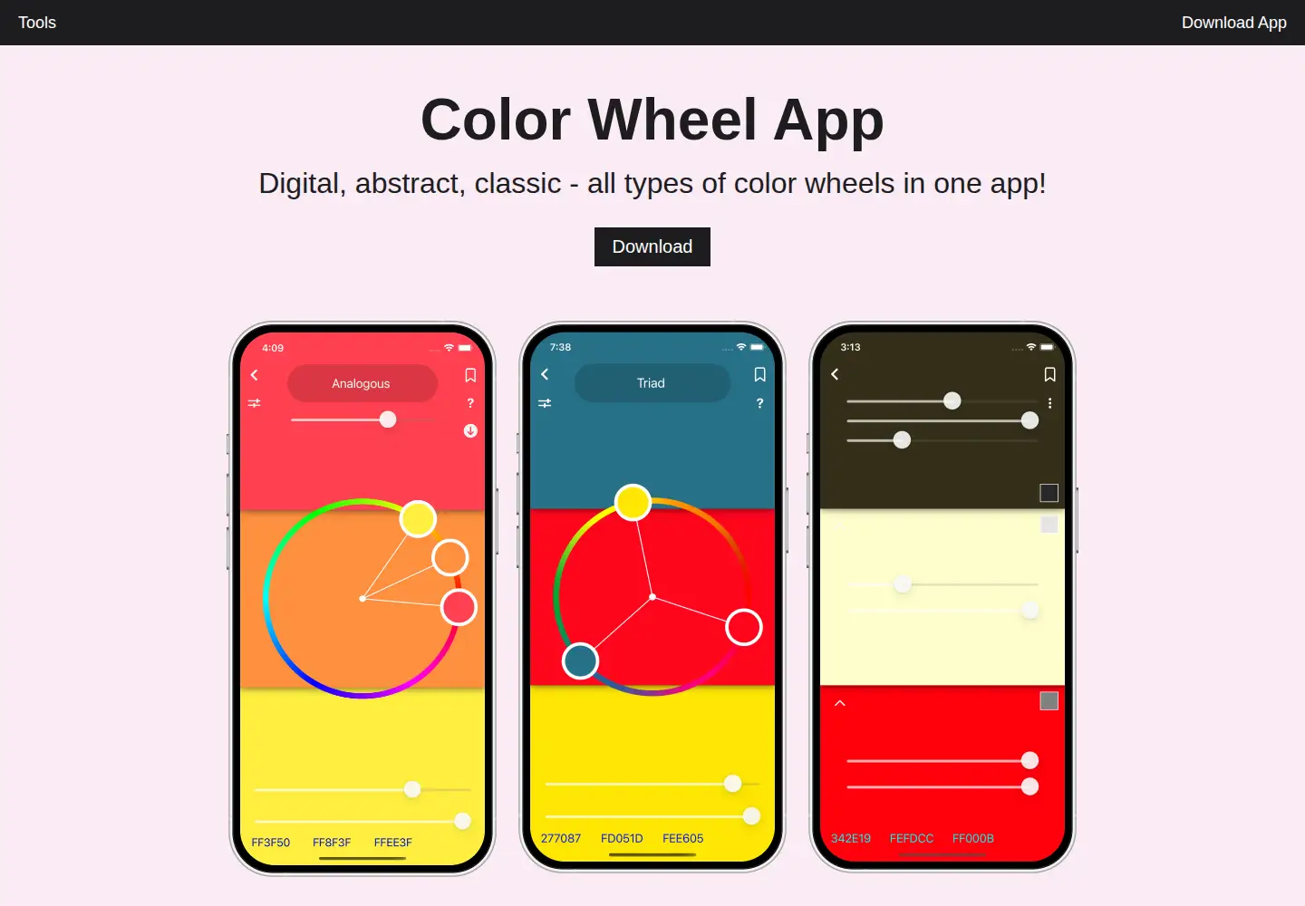 Screenshot of colorwheel.app