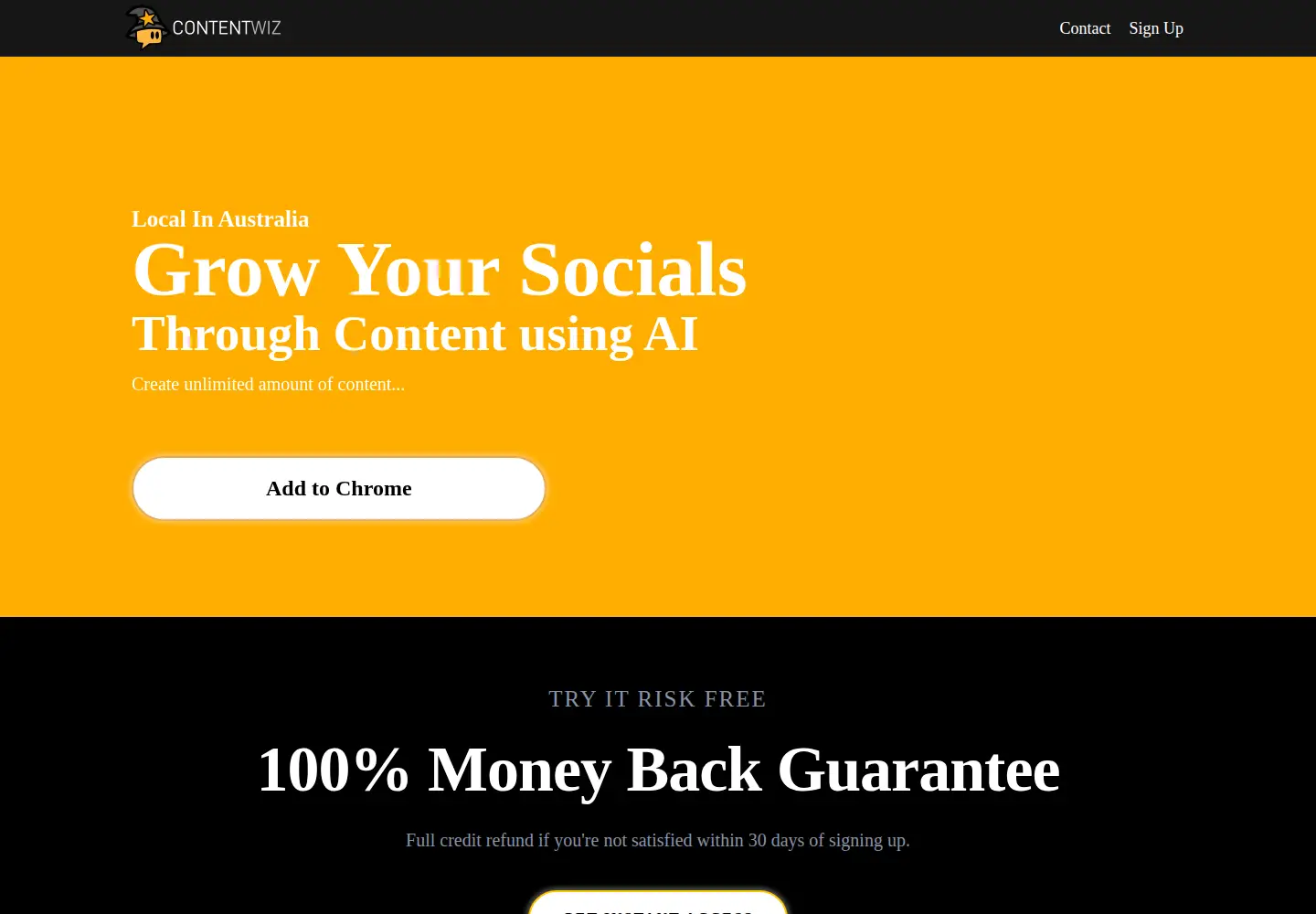 Screenshot of contentwiz.app