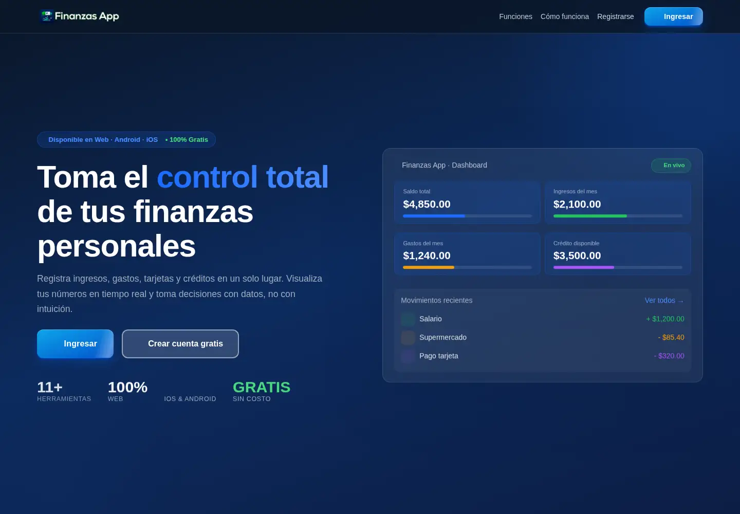Screenshot of controlfinanzas.app