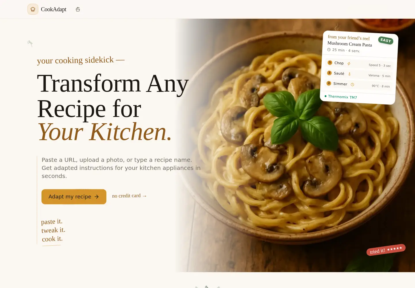 Screenshot of cookadapt.app