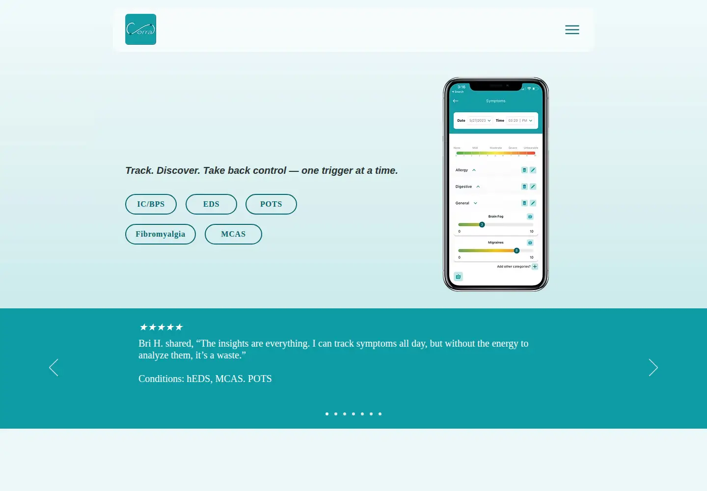 Screenshot of corra.app