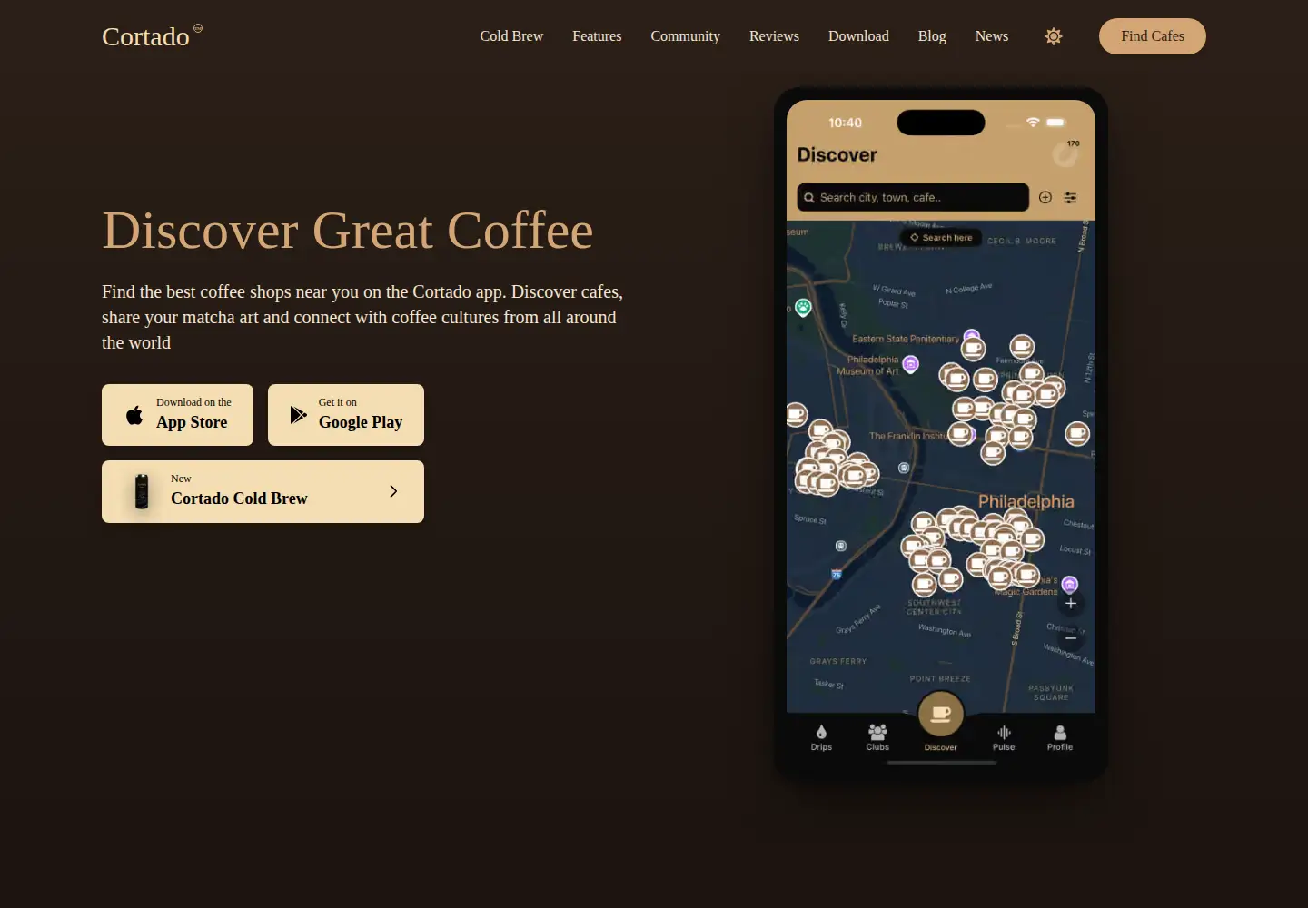 Screenshot of cortadocoffee.app