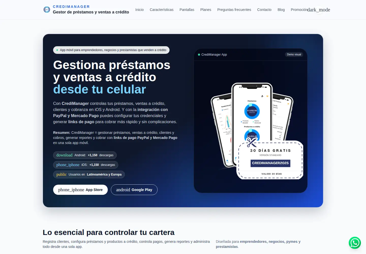 Screenshot of credimanager.app