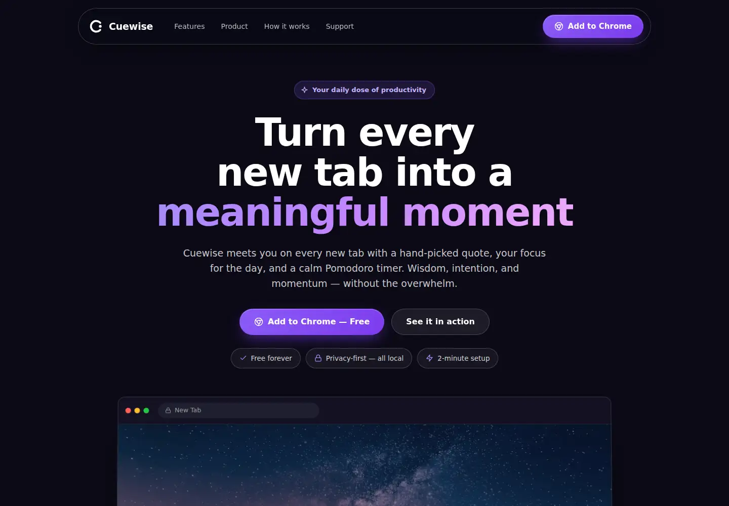 Screenshot of cuewise.app