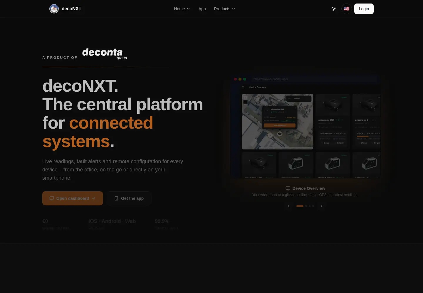 Captured homepage of deconxt.app in the current scan