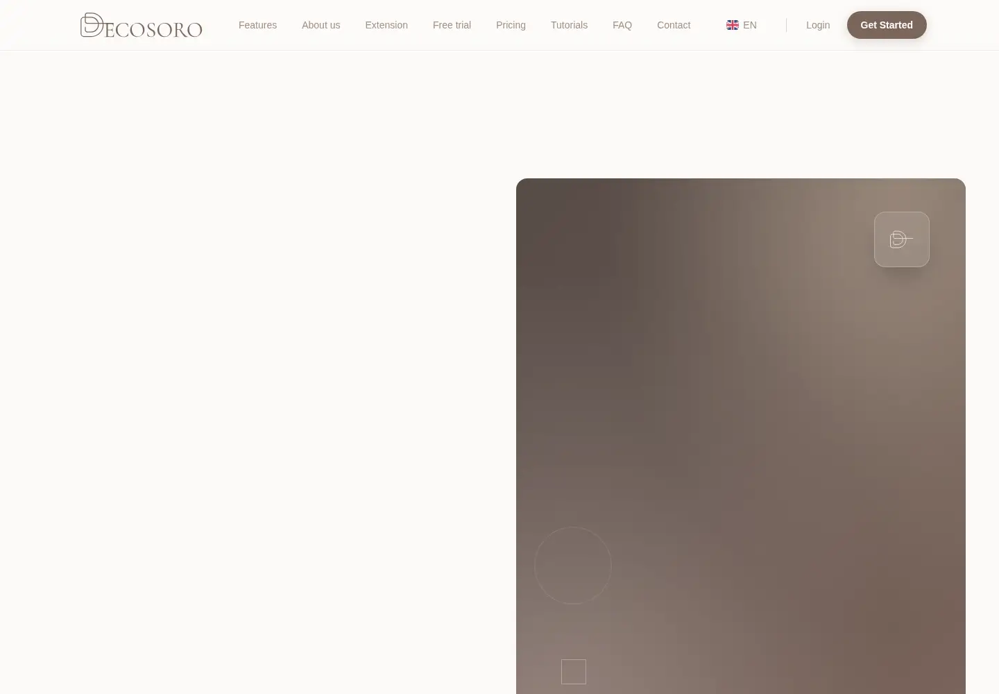 Captured homepage of decosoro.app in the current scan