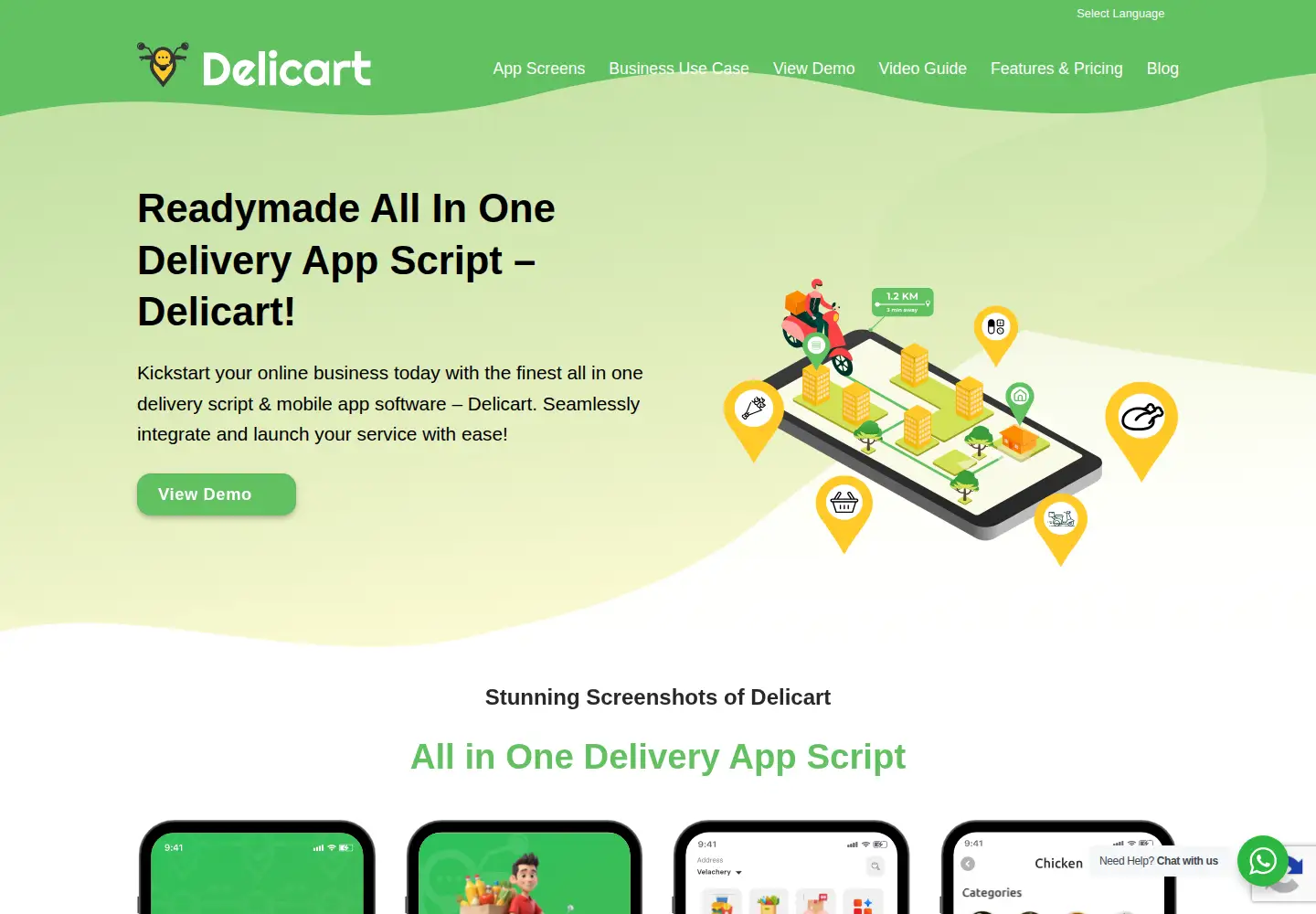 Captured homepage of delicart.app in the current scan