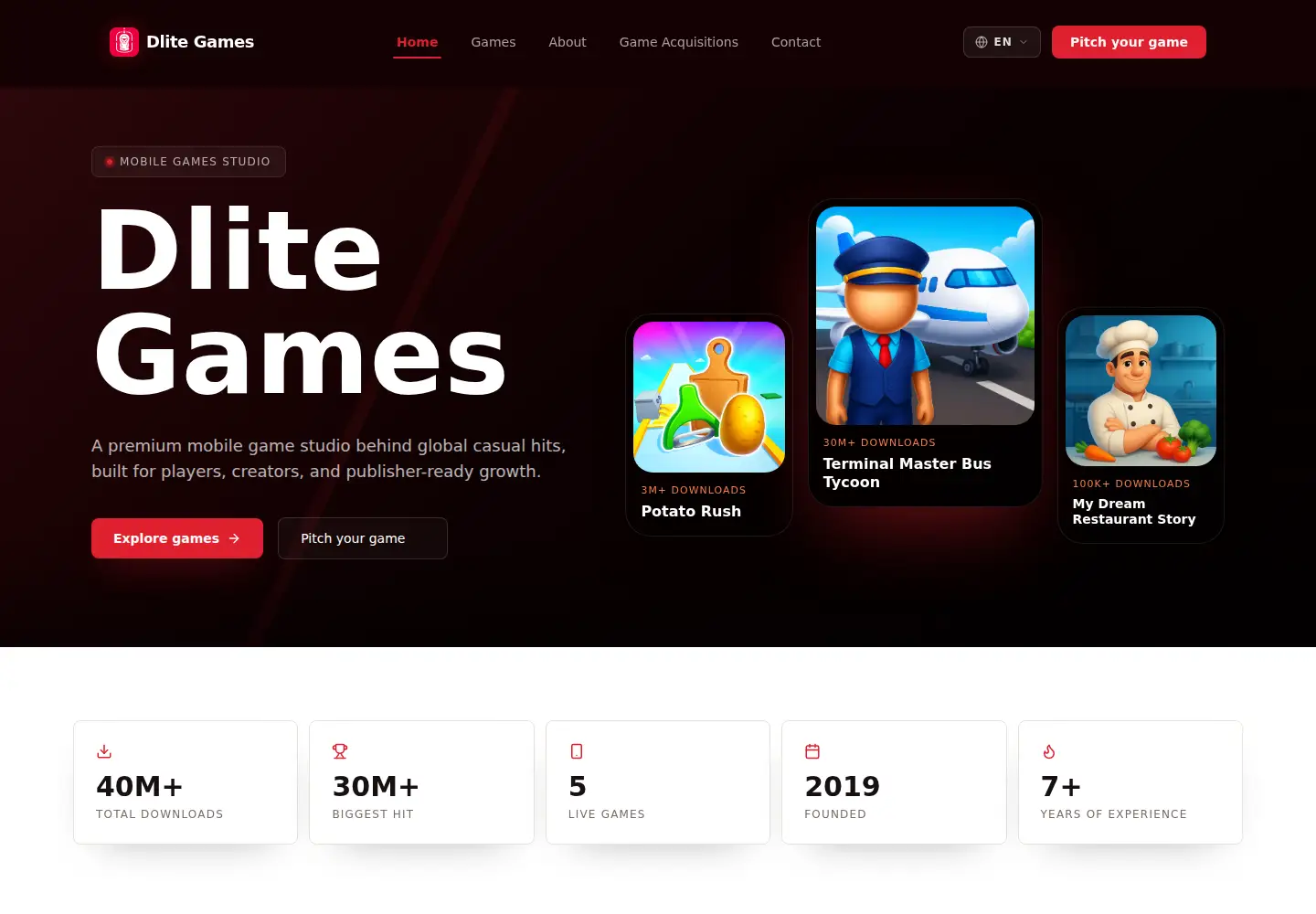 Captured homepage of dlite.app in the current scan