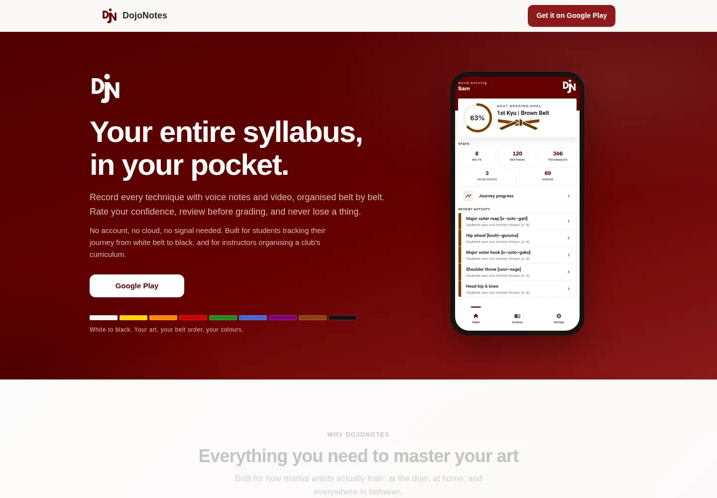 Screenshot of dojonotes.app